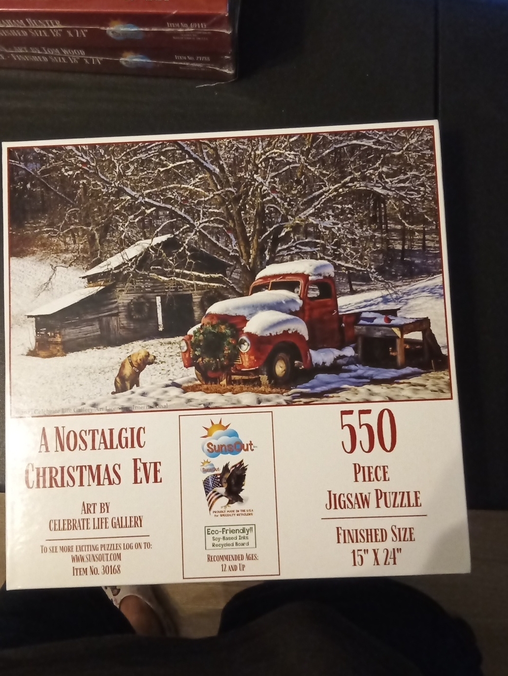 Sunset 'A Nostalgic Christmas Eve' 550-Piece Jigsaw Puzzle - Red Truck